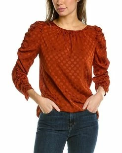Max Studio Jacquard Shine Dot Blouse Women