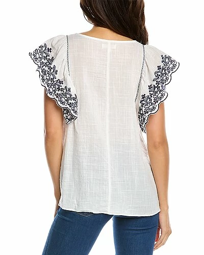 Max Studio Embroidered Stitch Top Women - Image 2