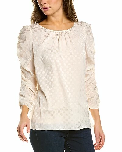 Max Studio Jacquard Shine Dot Blouse Women