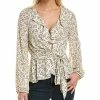 Max Studio Wrap Ruffle Front Top Women
