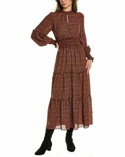 Max Studio Smocked Midi Dress Women