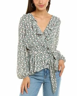 Max Studio Wrap Ruffle Top Women