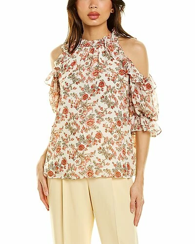 Max Studio Cold-Shoulder Ruffle Top Women