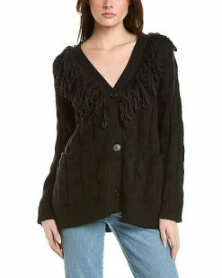 Max Studio Fringe Cardigan Women