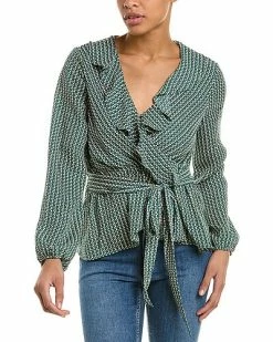Max Studio Wrap Ruffle Top Women