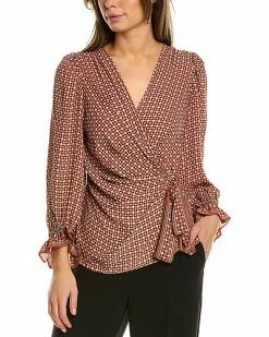 Max Studio Waist Tie Blouse Women