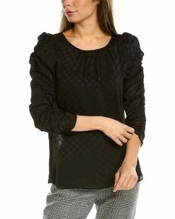 Max Studio Jacquard Shine Dot Blouse Women