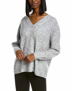 Max Studio V-Neck Wool-Blend Sweater Women