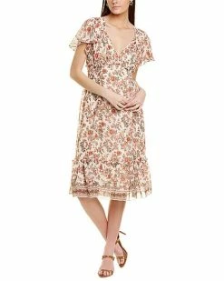 Max Studio Flounce Midi Dress Women