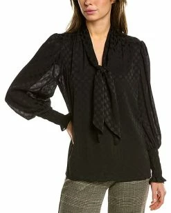 Max Studio Satin Button-Up Blouse Women