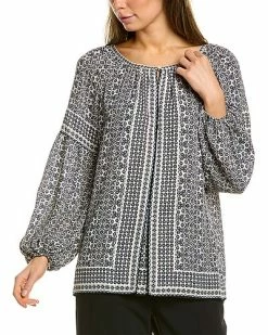 Max Studio Inverted Pleat Blouse Women